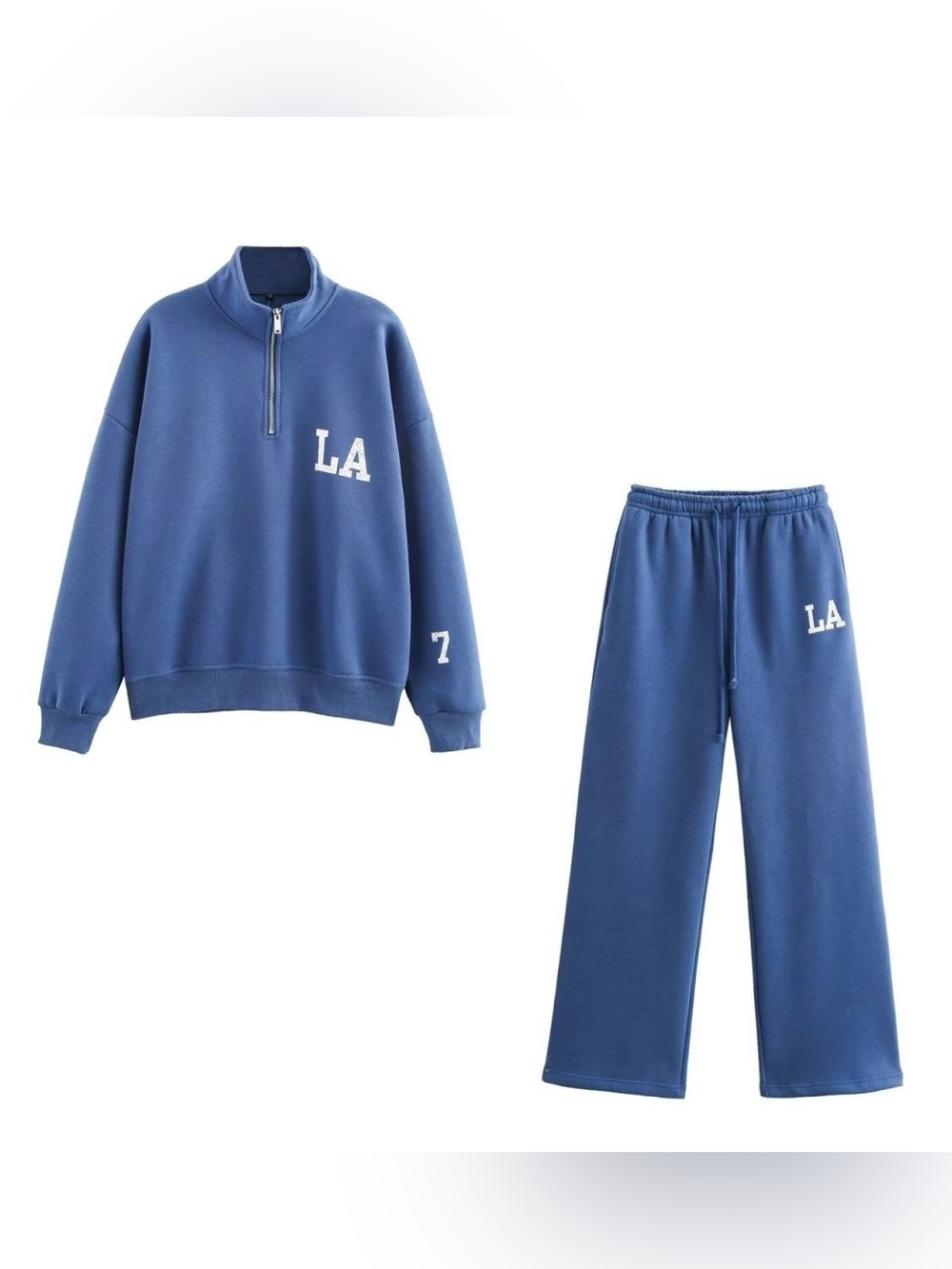 Blue 'LA' women’s Set - Zip Pullover & Pants